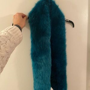 Faux Fur Teal Scarf